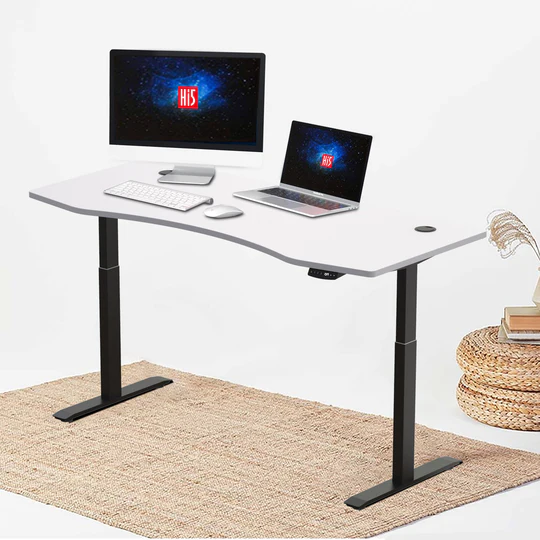 Hi5 Dual Motors Electric Height Adjustable Sit Standing Desk Office Computer Workstation(180*78cm)