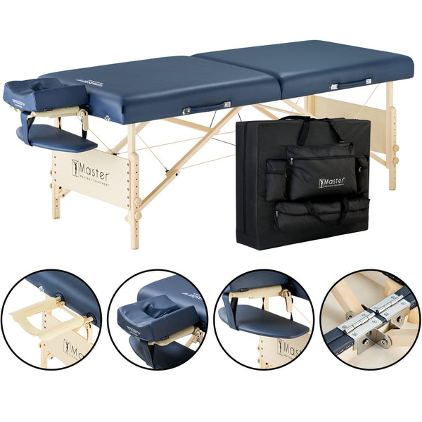 Master Massage 76cm CORONADO LX Portable Massage Table Package with 7.6cm Thick Cushion of Foam for Maximum Comfort! (Royal Blue Color)