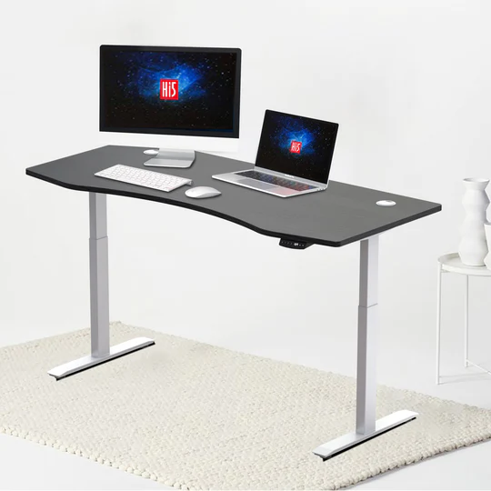Hi5 Dual Motors Electric Height Adjustable Sit Standing Desk Office Computer Workstation(180*78cm)