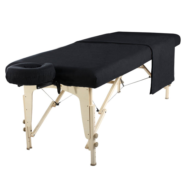 Master Massage Deluxe Massage Table Flannel 3 Piece Sheet Set - 100% Cotton-Black/Skyblue/Purple/LilyGreen/Chocola te /PureWhite