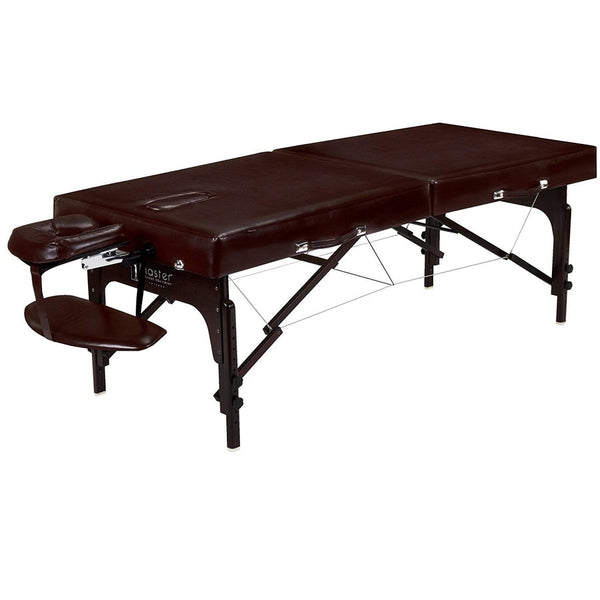 Master Massage 71cm SUPREME LX Portable Massage Table Package with MEMORY FOAM Layer, Reiki Panels, & Face Port! (Chocolate Color)