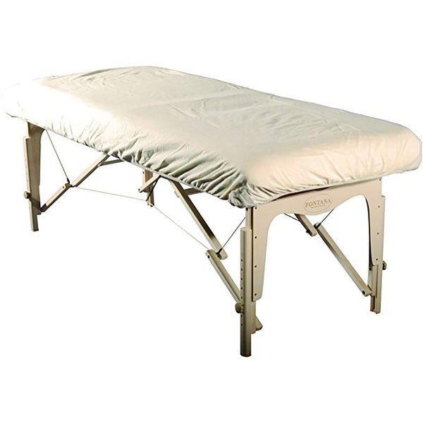 Master Massage Basic Fitted Flannel Table Cover for Massage Tables, Cream