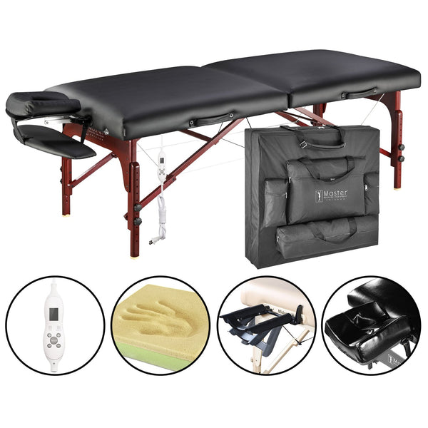 Master Massage Montclair Portable Therma-Top Massage Table (Black Color)