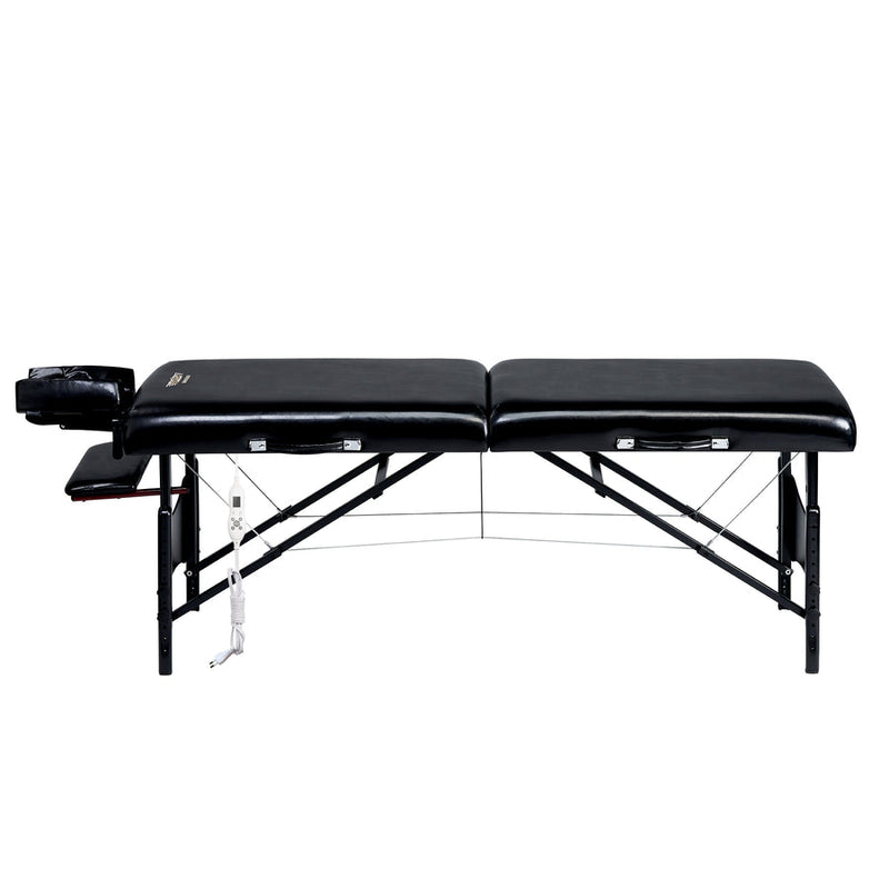 Master Massage 70cm GALAXY Massage Table with THERMA-TOP Built-In Adjustable Heating System, Sophisticated Black on Black Color Theme!