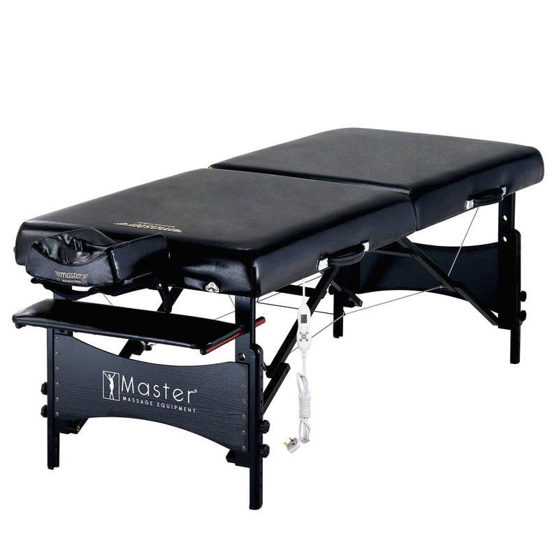 Master Massage 70cm GALAXY Massage Table with THERMA-TOP Built-In Adjustable Heating System, Sophisticated Black on Black Color Theme!
