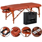 Master Massage 79cm SANTANA Portable Massage Table Package with MEMORY FOAM Layer, Shiatsu Cables, & Reiki Panels! (Mountain Red Color)