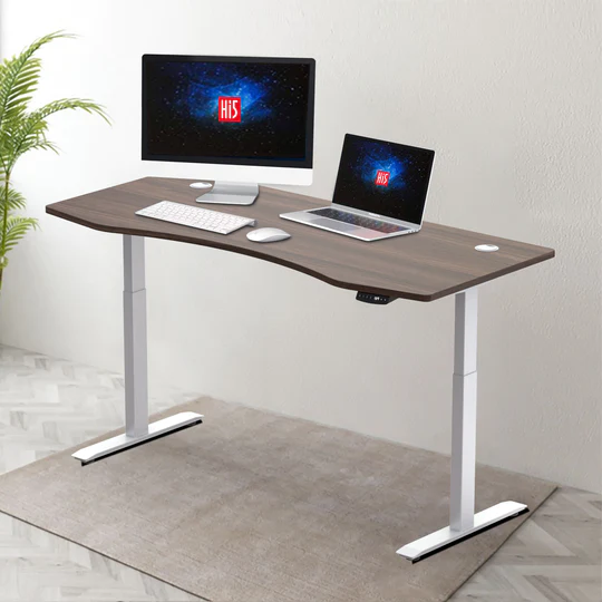 Hi5 Dual Motors Electric Height Adjustable Sit Standing Desk Office Computer Workstation(180*78cm)