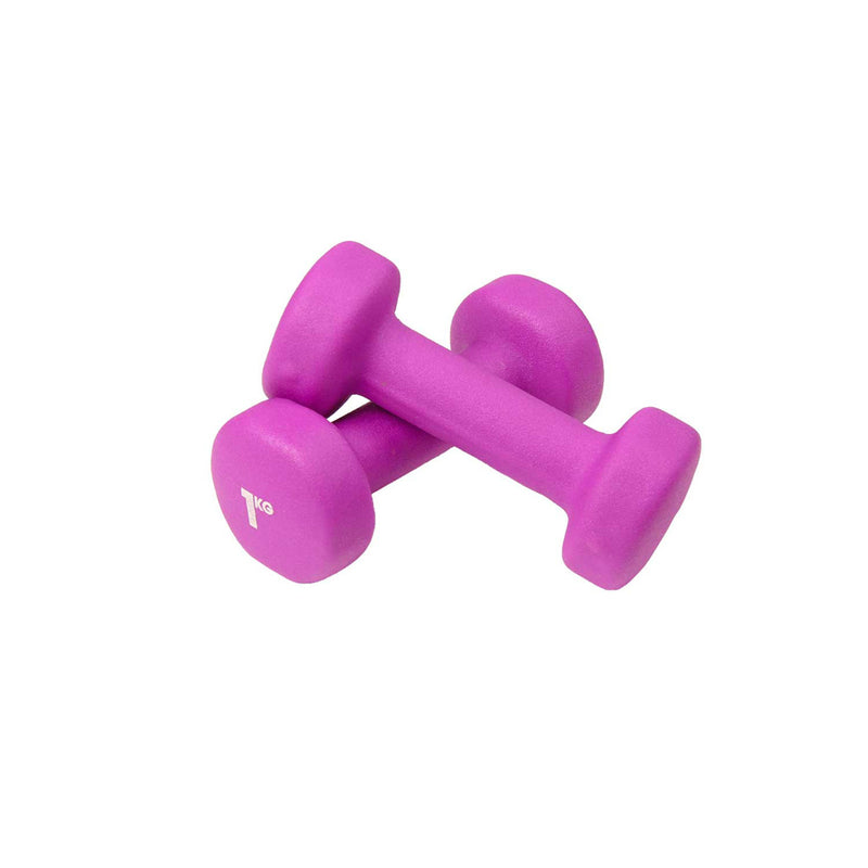 1kg Neoprene Dumbbells - Purple (Pair)