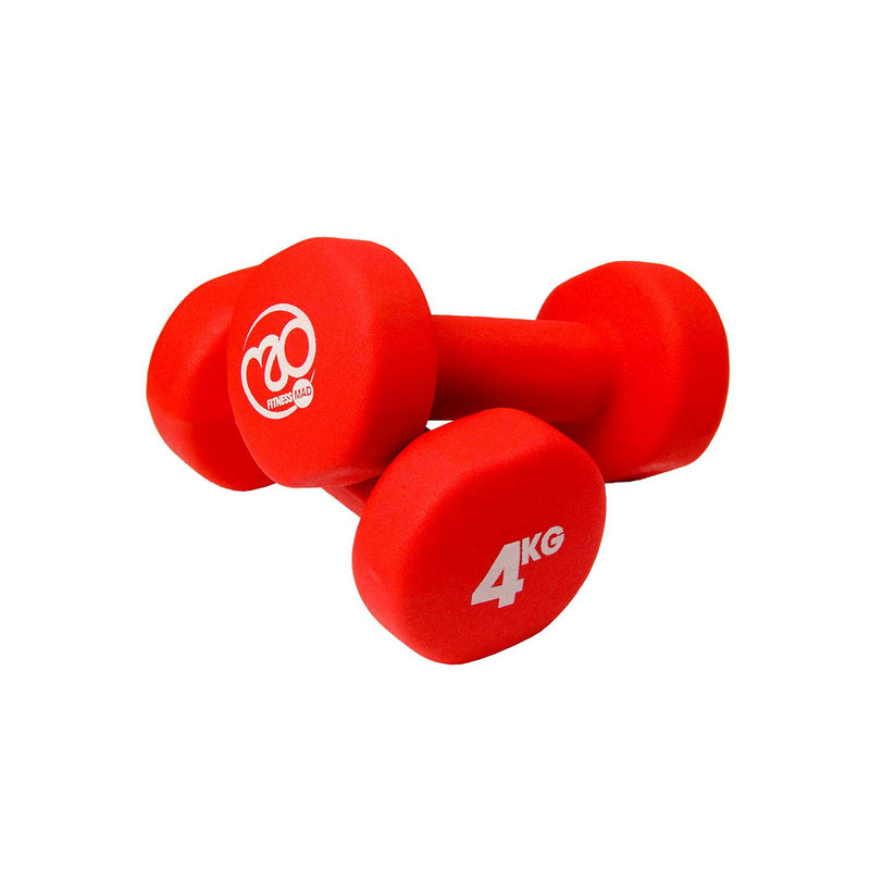 4kg Neoprene Dumbbells - Red (Pair)