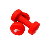 4kg Neoprene Dumbbells - Red (Pair)