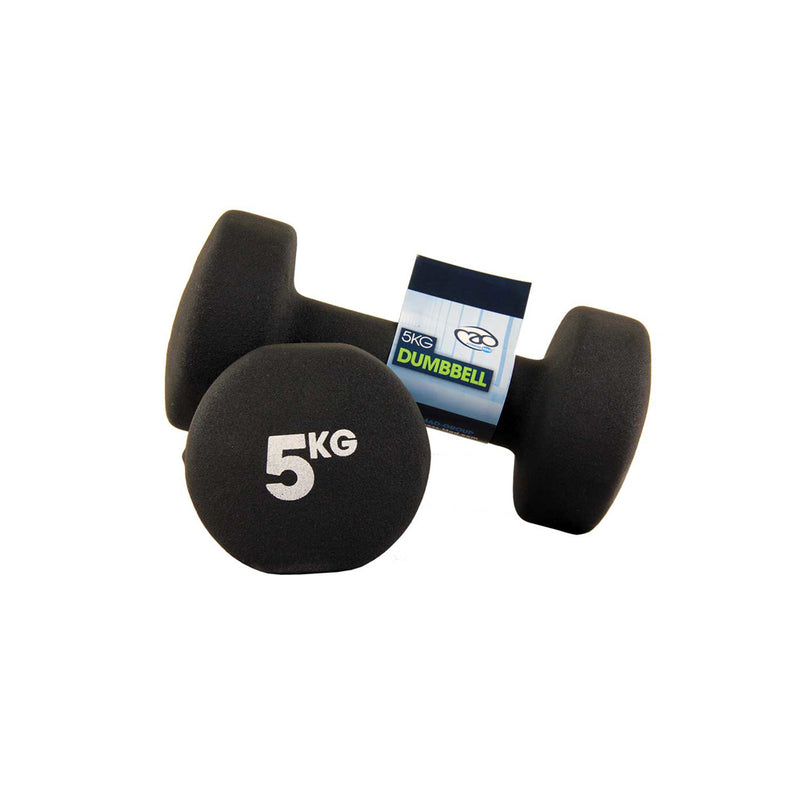 5kg Neoprene Dumbbells - Black (Pair)