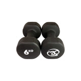 6kg Neoprene Dumbbells - Black (Pair)