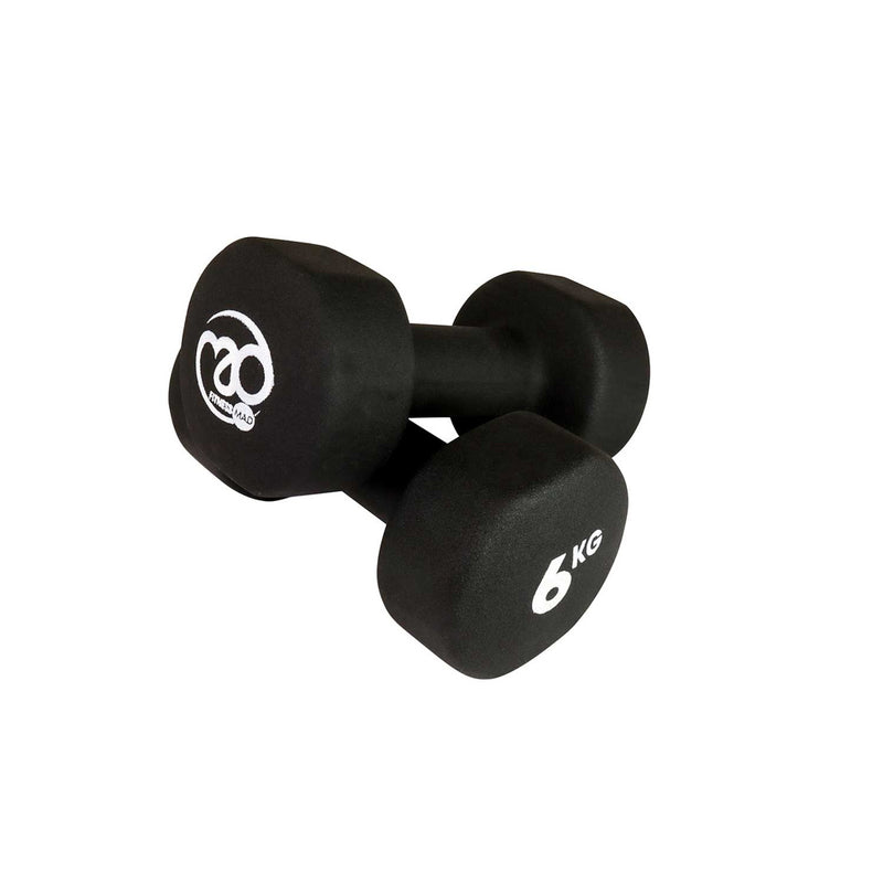 6kg Neoprene Dumbbells - Black (Pair)