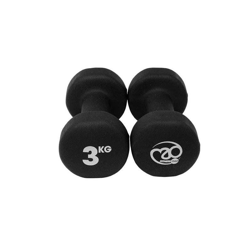 3kg Neoprene Dumbbells - Black (Pair)