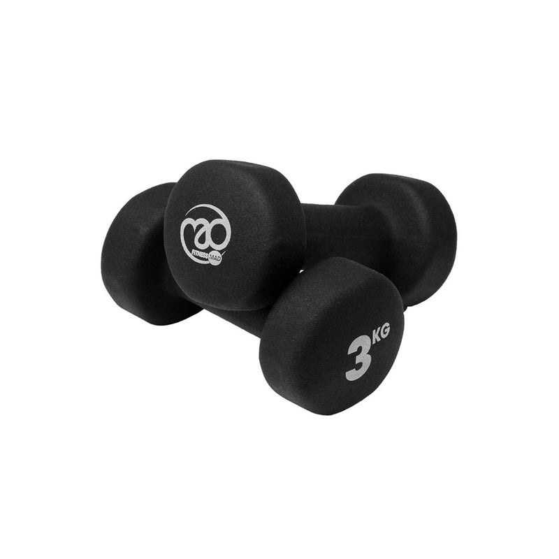 3kg Neoprene Dumbbells - Black (Pair)