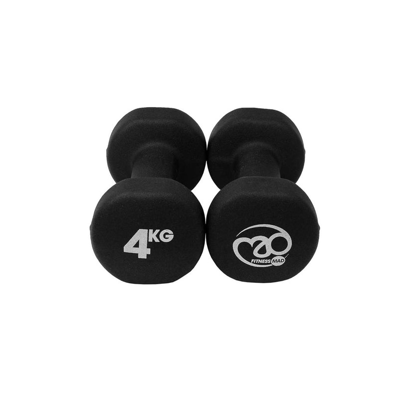 4kg Neoprene Dumbbells - Black (Pair)