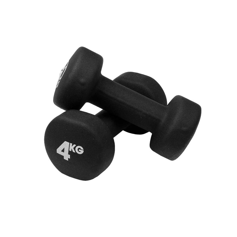 4kg Neoprene Dumbbells - Black (Pair)