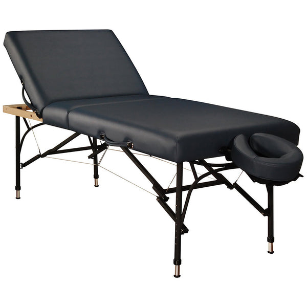 Master Massage 66cm Violet Tilt Salon Portable Aluminium Massage Table Package 3 Section Liftback Tilting Backrest Royal Blue